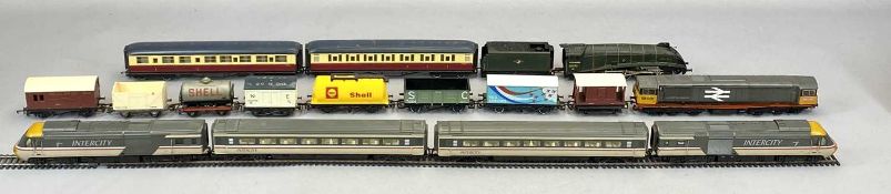 HORNBY RAILWAYS, four boxed electric train sets (incomplete), The Flying Scotsman, Midnight Freight,
