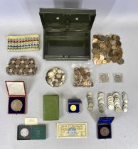 GEORGE II, GEORGE III, VICTORIA SILVER & LATER BRITISH COINS, COMMEMORATIVES AND MEDALLIONS GROUP