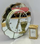 VINTAGE MAGNETA WALL CLOCK with floral design mirrored surround, 43cms diam., and a Weiss gilt metal