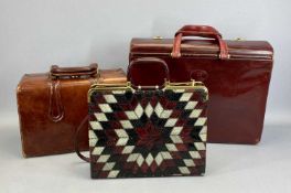 THREE COLLECTABLE BAGS including Bally of Italy burgundy weekend case with side pockets and