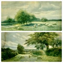 GEORGE OYSTON colour prints, a pair - titled 'By Meadow and Stream' and 'Bradenham Lane', 26 x 39cms