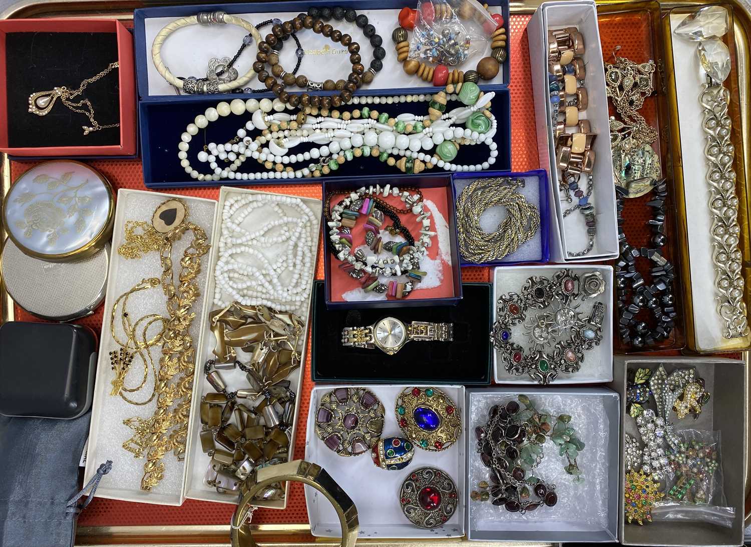 VINTAGE & LATER COSTUME JEWELLERY, including some marked silver, other items include gold tone, - Image 2 of 4