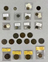 17TH CENTURY & LATER COLLECTION OF MAINLY BRITISH CITY AND TRADE TOKENS x 25, to include a C B