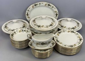 ROYAL DOULTON 'LARCHMONT' PATTERN DINNER SERVICE, including 3 x circular lidded tureens and sauce
