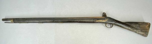 VICTORIAN FLINT LOCK RIFLE, the lock plate stamped 'Tower', 133cms overall