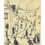 ‡ HAROLD RILEY DL DLITT FRCS DFA ATC (1934-2023) pen and ink sketch - figures in street, policeman