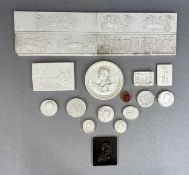 GROUP OF PLASTER CAMEOS / INTAGLIOS AFTER THE GRAND TOUR ORIGINALS, 18 various shapes and sizes,