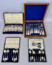 SILVER & SILVER PLATED CUTLERY GROUP, MAINLY CASED / BOXED, to include a Sheffield 1922 set of six