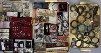 VINTAGE & LATER COSTUME JEWELLERY, including some marked silver, other items include gold tone,