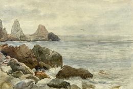 DAVID COX JR (1809-1885) watercolour - view from Llanbadrig, signed and dated 1874 lower left, 31