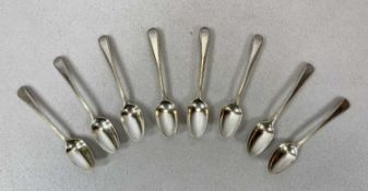 SET OF EIGHT GEORGE III SILVER TEASPOONS, LONDON 1785, MAKER GEORGE SMITH III, thread and bead