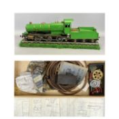 SCRATCH BUILT PARTIALLY COMPLETED 2.5INCH GAUGE LIVE STEAM LOCOMOTIVE & TENDER, green livery,