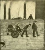 ‡ HAROLD RILEY DL DLITT FRCS DFA ATC (1934-2023) black and white print - figures, dog and cart