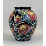 MOORCROFT LIMITED EDITION (21/50) BALUSTER VASE, stylised floral decoration by Rachel Bishop,