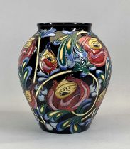 MOORCROFT LIMITED EDITION (21/50) BALUSTER VASE, stylised floral decoration by Rachel Bishop,