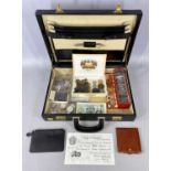 BRITISH BANK NOTES, COINS & MEDALLIONS COLLECTION IN A MODERN BRIEFCASE, coins include, 6 x pre 1920