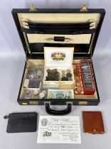 BRITISH BANK NOTES, COINS & MEDALLIONS COLLECTION IN A MODERN BRIEFCASE, coins include, 6 x pre 1920