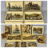 OSBORNE IVOREX & OTHER PLAQUES, famous buildings, figures and other subjects, 18.5cms H, 28.5cms