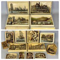 OSBORNE IVOREX & OTHER PLAQUES, famous buildings, figures and other subjects, 18.5cms H, 28.5cms