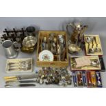 CUTLERY TRAY & CONTENTS, boxed cutlery, EPNS and other metalware