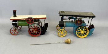 MAMOD T.E.1 LIVE STEAM TRACTION ENGINE, boxed with accessories, and a Mamod T.E.1.A live steam