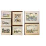 CHRISTINE SCOTT (Welsh, 20th Century) watercolours x 7 - Conwy Castle, signed lower left, 40.5 x