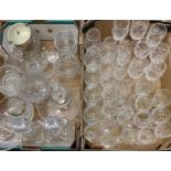 COLLECTION OF CUT GLASSWARE, including square cut glass decanters and stoppers, a pair, 27.5cms H, 2