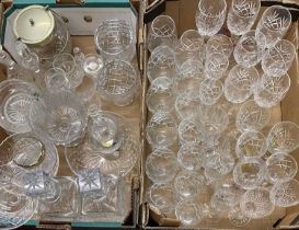 COLLECTION OF CUT GLASSWARE, including square cut glass decanters and stoppers, a pair, 27.5cms H, 2
