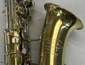 BUESCHER ARISTOCRAT TENOR SAXOPHONE AND BOOSEY & HAWKES CLARINET, both cased