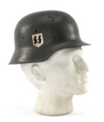 THE MILITARY CLUB HOUSE: BELIEVED EARLY THIRD REICH DOUBLE DECAL HELMET SS HELMET size 57 as per