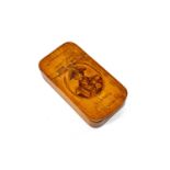 THE MILITARY CLUB HOUSE: NELSON SOUVENIR SNUFF BOX, satinwood, painted with oval portrait of