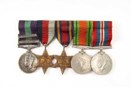 THE MILITARY CLUB HOUSE: WORLD WAR II MEDAL GROUP OF FIVE, to Rifleman J. K. Liddell, Cameronians,
