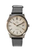 THE WRISTWATCH CLUB HOUSE: OMEGA GENEVE STAINLESS STEEL CALENDER WRISTWATCH, c.1975, ref. 135.070,