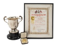 THE RACING PIGEON CLUB HOUSE: GROUP OF ITEMS RELATING TO CHAMPION RACER MORGAN 'MOG' EDMUNDS