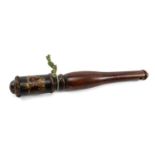 THE POLICE CLUB HOUSE: A GEORGIAN PAINTED ROSEWOOD TIPSTAFF baluster shaped, painted with crown