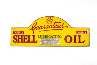 THE MOTORING CLUB HOUSE: ENAMEL SHELL OIL TANK SIGN for Shell ‘Double Lubricating Oil’, canary-