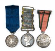 THE MILITARY CLUB HOUSE: CRIMEA MEDAL GROUP OF THREE, comprising silver Al Valore Militare Medal