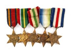 THE MILITARY CLUB HOUSE: FIVE WORLD WAR II CAMPAIGN STARS, comprising George VI Atlantic Star,