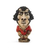 THE RUGBY CLUB HOUSE: GROGG CARICATURE BY JOHN HUGHES OF SIR GARETH EDWARDS standing on titled base,