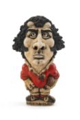THE RUGBY CLUB HOUSE: GROGG CARICATURE BY JOHN HUGHES OF SIR GARETH EDWARDS standing on titled base,