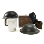 THE MILITARY CLUB HOUSE: GROUP OF BRITISH WORLD WAR II COLLECTABLES comprising two Brodie type