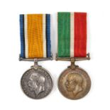 THE MILITARY CLUB HOUSE: GREAT WAR MERCANTILE MARINE PAIR, to Evan O. Jenkins, comprising 1914-18