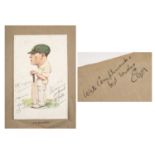 THE CRICKET CLUB HOUSE: 1927 AUSTRALIAN CRICKET TEAM SIGNED CARICATURE PRINT, of Charles