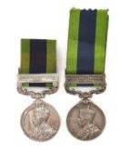THE MILITARY CLUB HOUSE: TWO GEORGE V INDIA GENERAL SERVICE MEDALS, to Assistant-Surgeon. F. H. O'