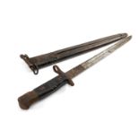 THE MILITARY CLUB HOUSE: WORLD WAR I PERIOD BAYONET, the blade stamped 'Remington', '1913' & '