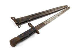 THE MILITARY CLUB HOUSE: WORLD WAR I PERIOD BAYONET, the blade stamped 'Remington', '1913' & '