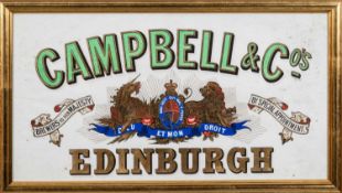 THE BEER CLUB HOUSE: VICTORIAN ADVERTISING SIGN CAMPBELL & CO., EDINBURGH, 'Brewers to Her Majesty