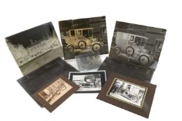 THE MOTORING CLUB HOUSE: GROUP OF EARLY DAYS OF MOTORING PHOTOGRAPHS including glass negative-