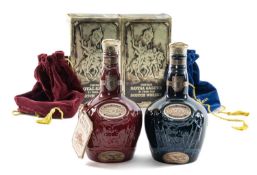 THE WHISKY CLUB HOUSE: ROYAL SALUTE RUBY & SAPPHIRE DECANTERS 21yo blended whisky 40%, each