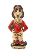 THE RUGBY CLUB HOUSE: GROGG CARICATURE BY JOHN HUGHES OF JPR WILLIAMS, wearing his Wales No.15